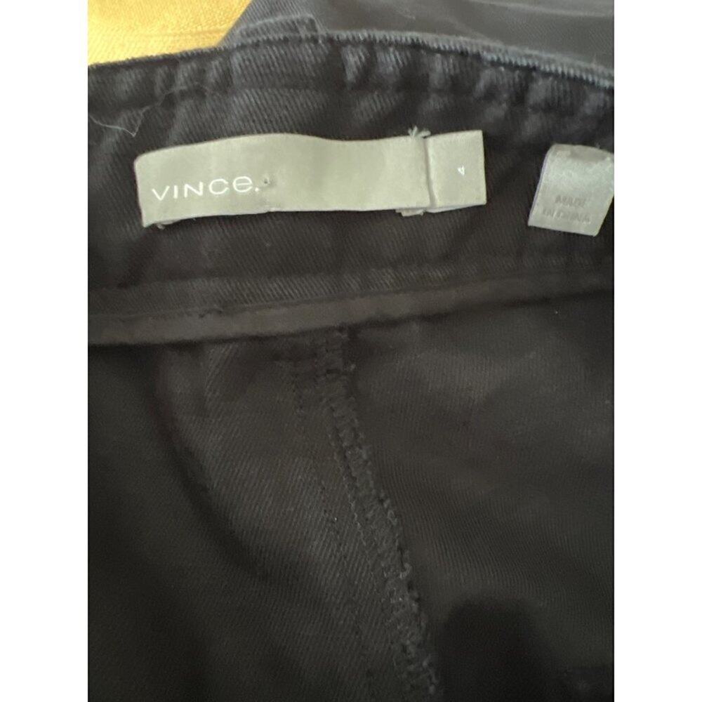 Vince Linen Cotton Wide Leg Crop Pants Black High Rise Size 4 Ankle Trouser Fits - Picture 4 of 7